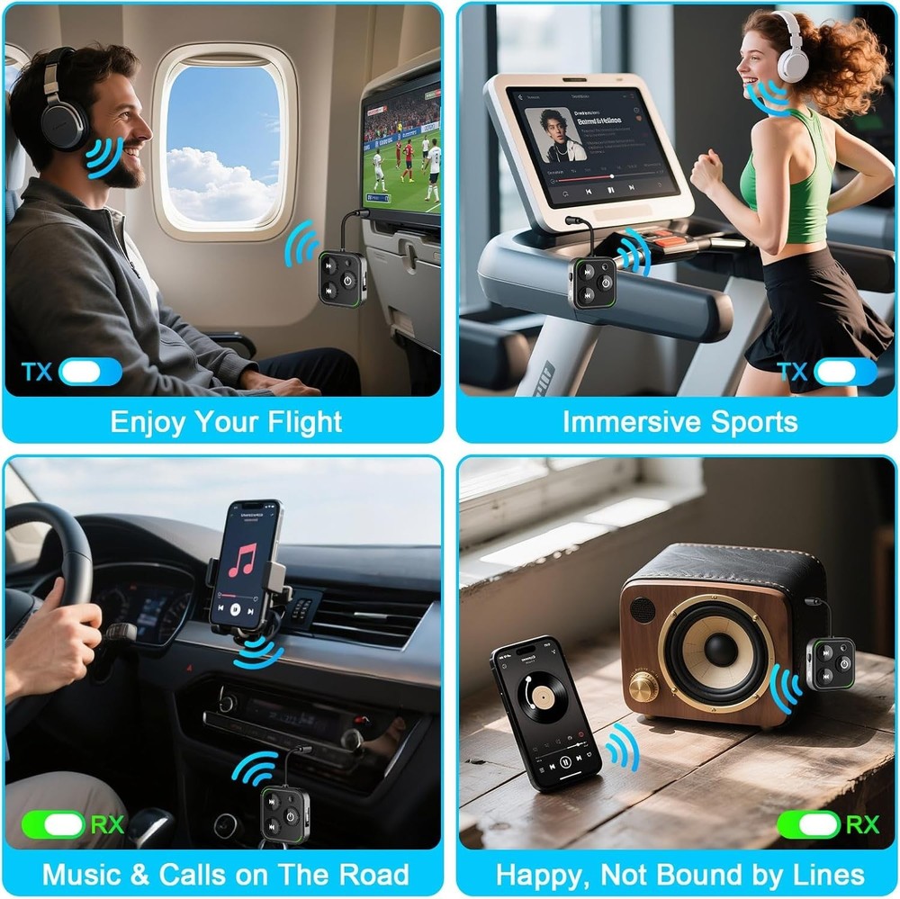 2026 Pro Bluetooth 5.4 Transmitter Receiver, 2-In-1 Wireless Audio Adapter