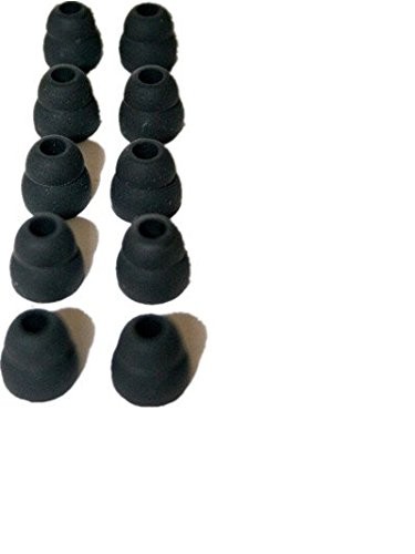 10pcs Black Double Flange Replacement Silicone Earbuds EarTips 4.1mm