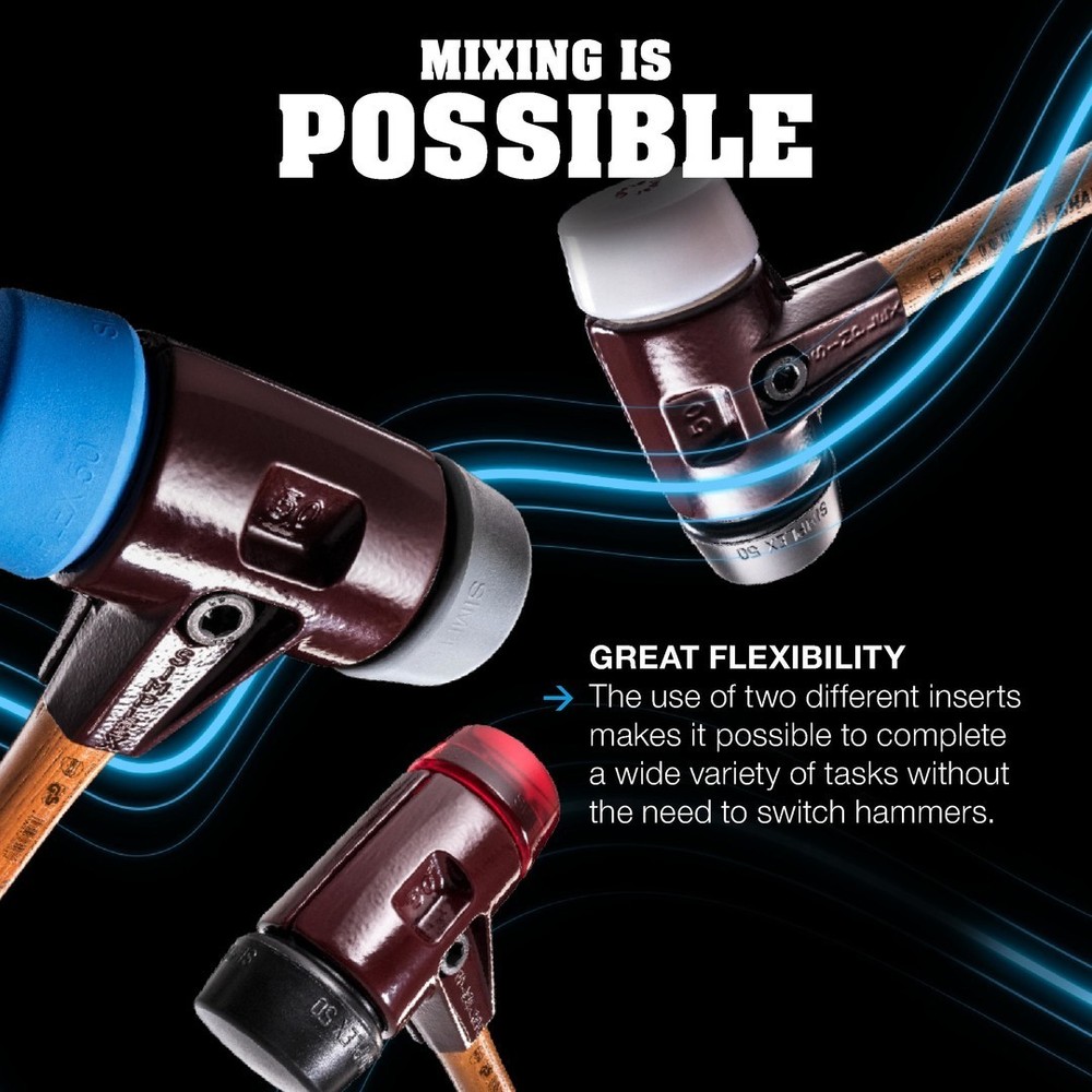Halder 3027.030, Simplex Mallet with Black Rubber & Superplastic Inserts