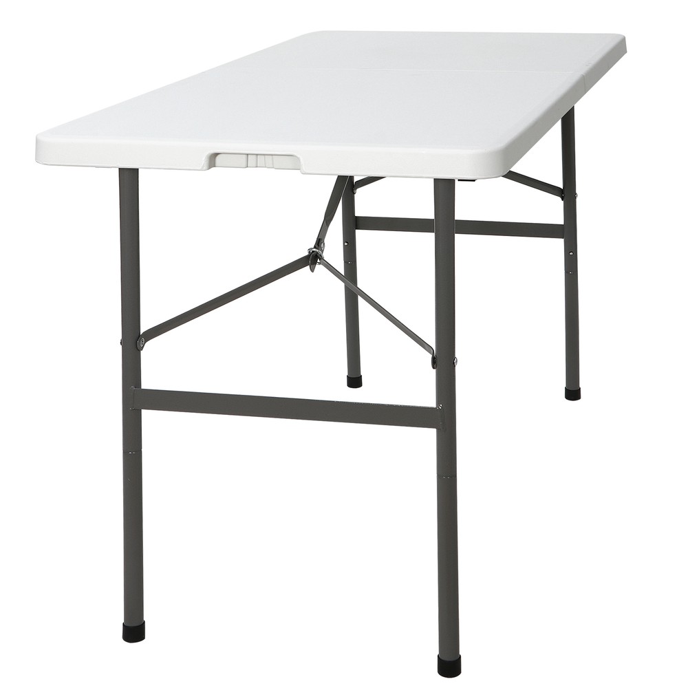 4FT Plastic Folding Table Lightweight Picnic Table for Camping Picnic White