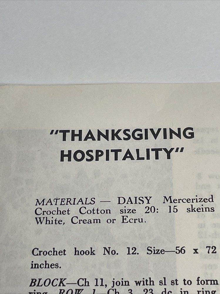 Lily Thanksgiving Hospitality Crochet Pattern D9