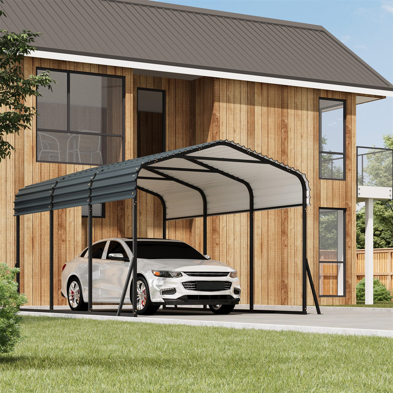 Metal Carport Kits Heavy Duty Galvanized Steel Carport with Roof for Cars Truck