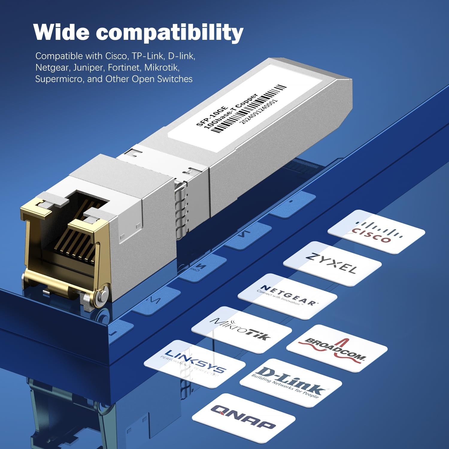 10G SFP Copper to RJ45 30M 10GBase-T Transceiver SFP-10G-T Fully Compatibility