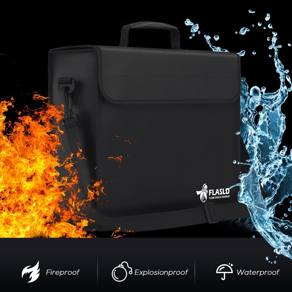 Fireproof Document Bag 15x12x5 Large Water Resistant Box File Storage Safe