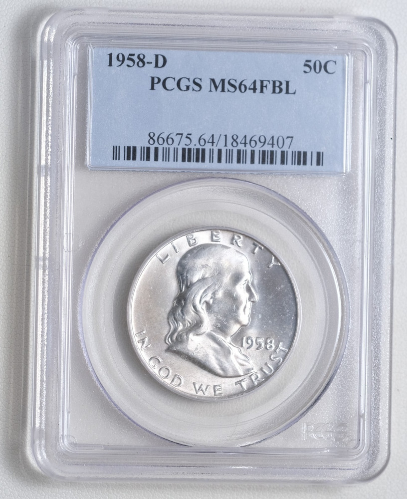 1958-D Franklin Half Dollar PCGS MS64FBL "407"