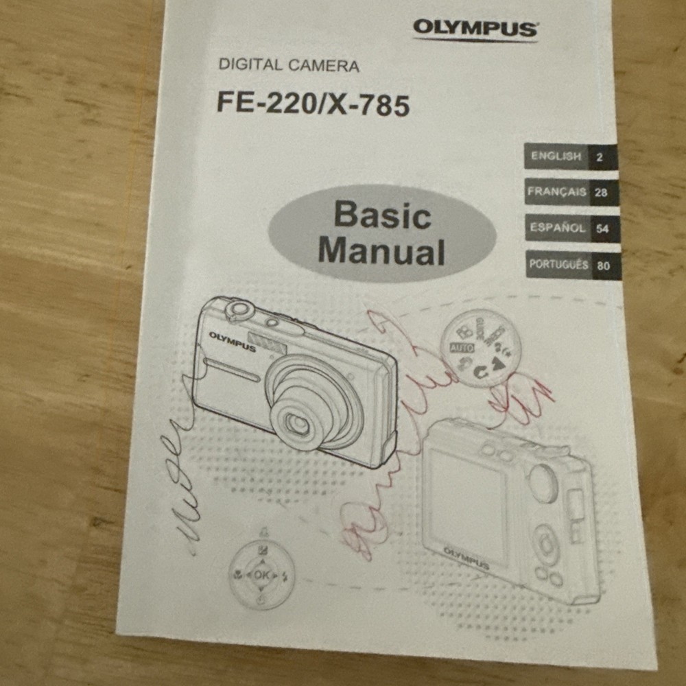 Olympus FE-220/X-785 Digital Camera Basic Instruction Manual Book