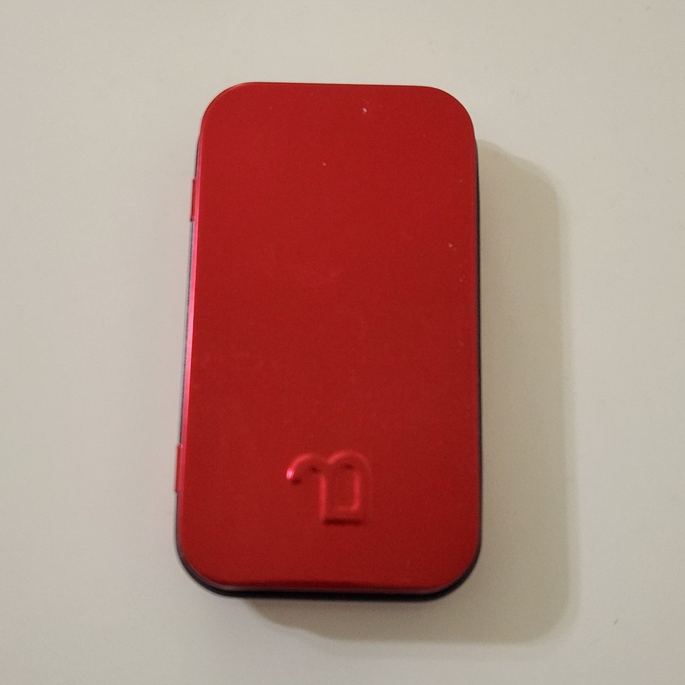 Mirrored Tin Rectangle Red Size 2.5 x 4.25" Empty Storage Box (J)