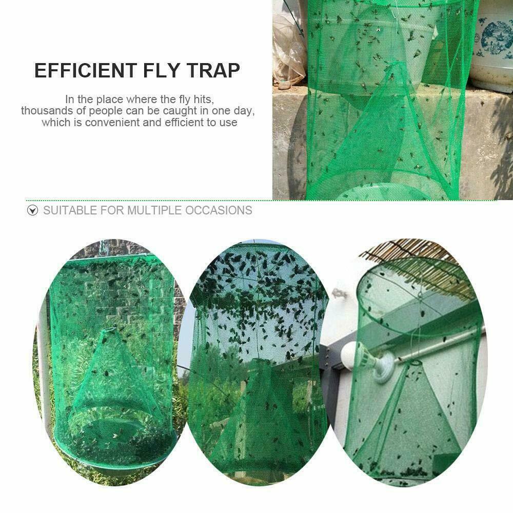 2 Pack Fly Trap Reusable Hanging Folding Ranch Trap Catcher Pest Control Killer