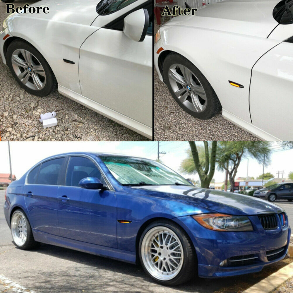 "SMOKE LENS" BMW E82 E88 E90 E92 LED Side Marker Light Signal Blinker Lamp Pair