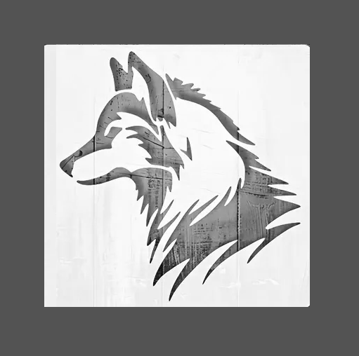 8"x8" Clear Plastic Stencil - Wolf (SA1325)