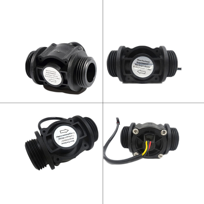 DN25 Water Hall Sensor Switch Liquid Flowmeter Counter DC 3.5-24V 2-60L/min5%