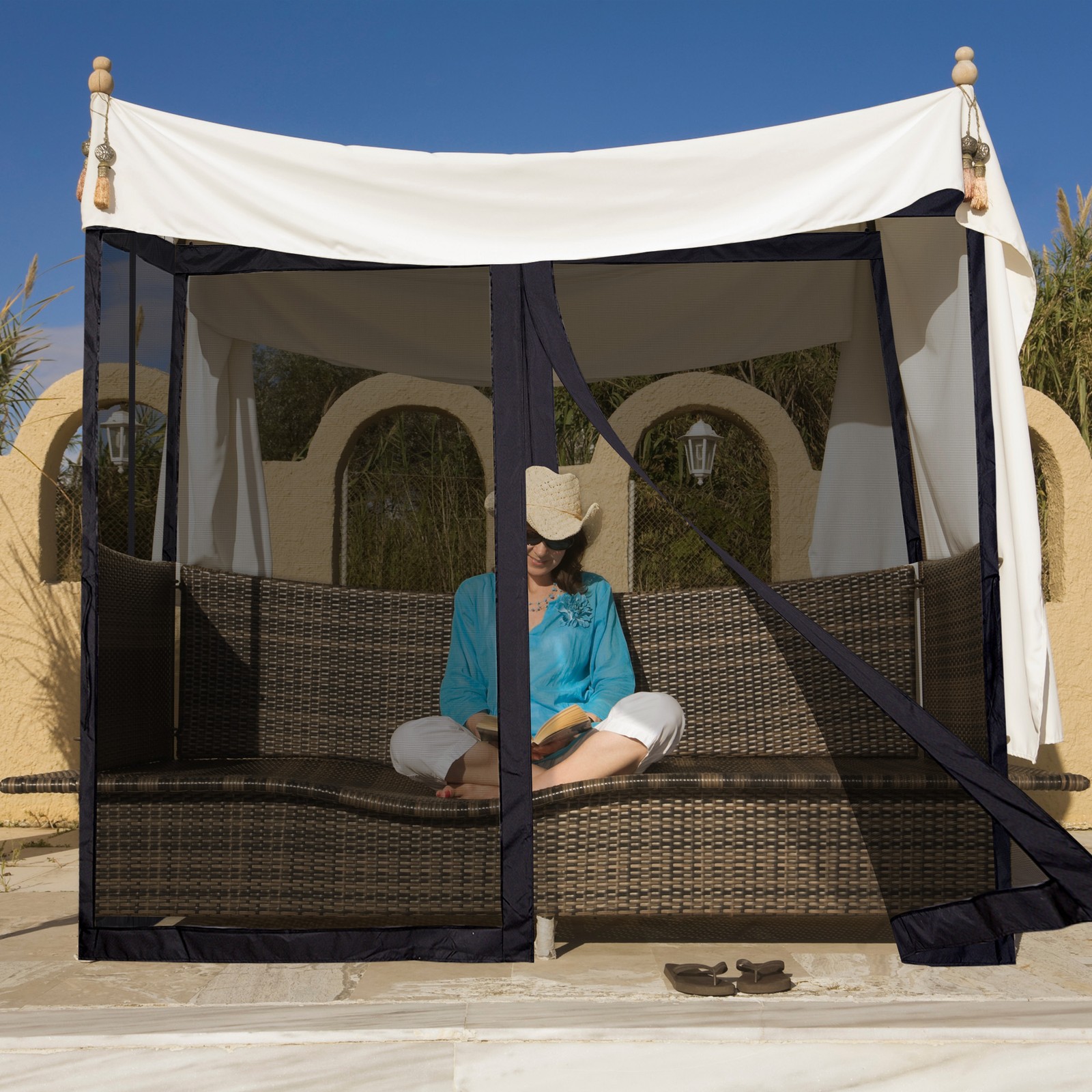 Yescom 10x12ft Gazebo Replacement Mosquito Netting with Zipper for Canopy