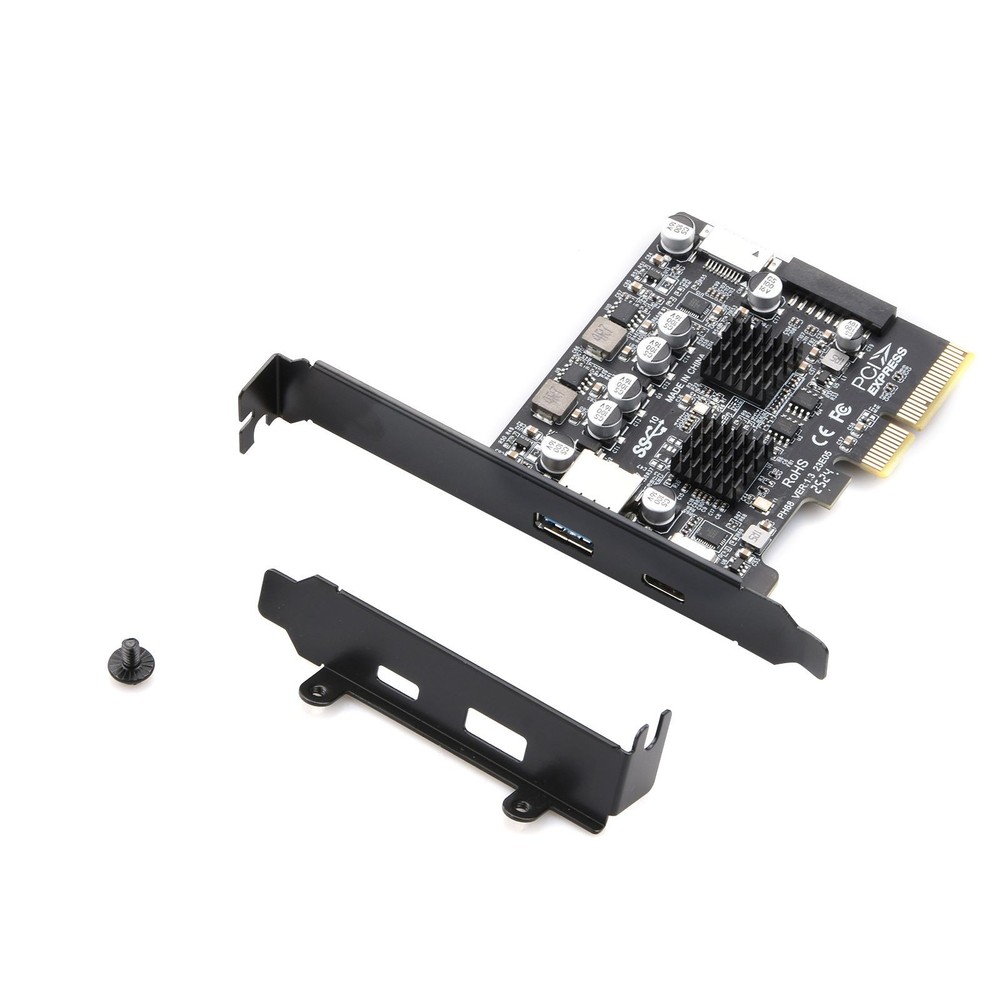 PCIe 3.0 to USB 3.2 Gen2 10Gbps Expansion Card Multiple Interfaces Type A/C/E