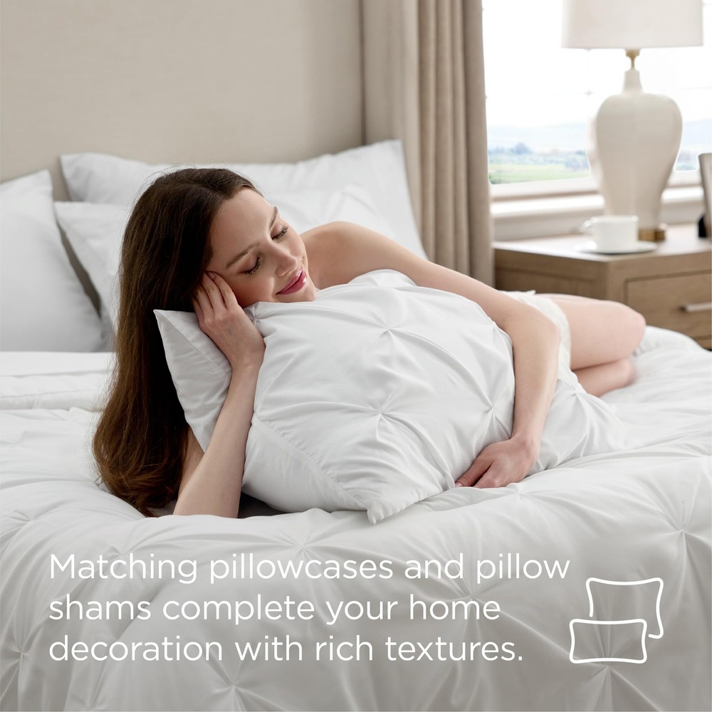 Full Size Comforter Sets 7 Pieces White Bedding Sheets Pillowcases