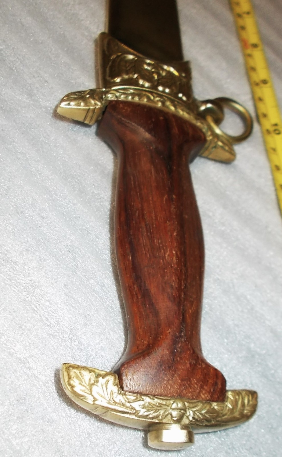 RARE? Vtg Brass or Copper Sheath & Double Edged Dagger Knife Hand Engraved INDIA