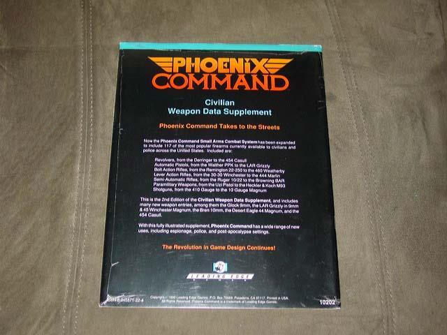 Phoenix Command - Civilian Weapon Data Supplement #10202 - Leading Edge (SEALED)