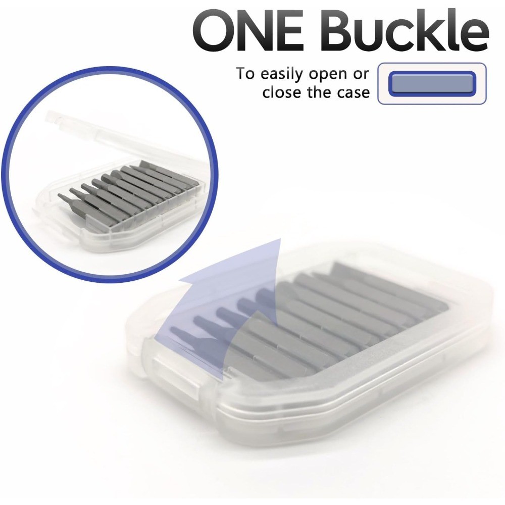 Screwdriver Bits Organizer 4 Pack Reusable Storage Box Case Holder for 4mm Hex