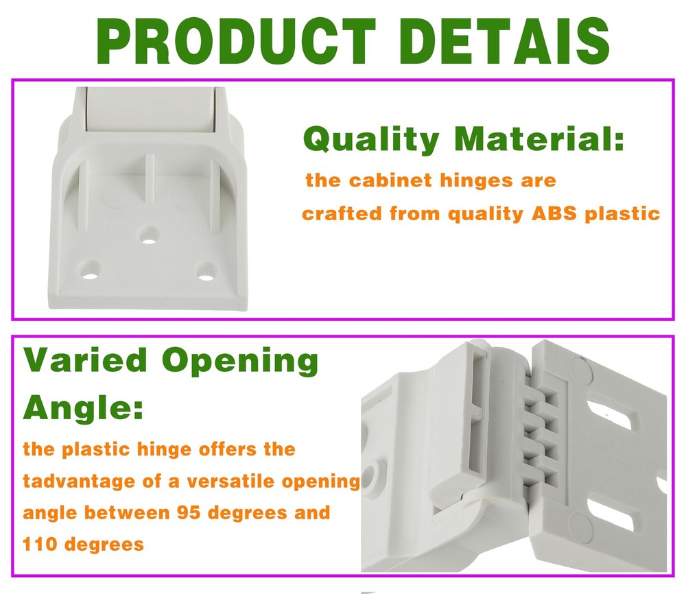 BOSHCHEN 2 Pcs Freezer Plastic Hinge Compatible with Haier 3 Holes...
