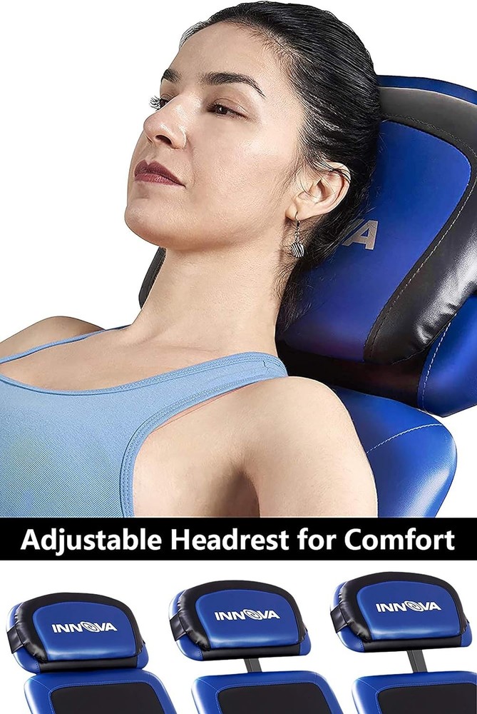 Advanced Heat and Massage Inversion Table,Black/ Blue / Gray