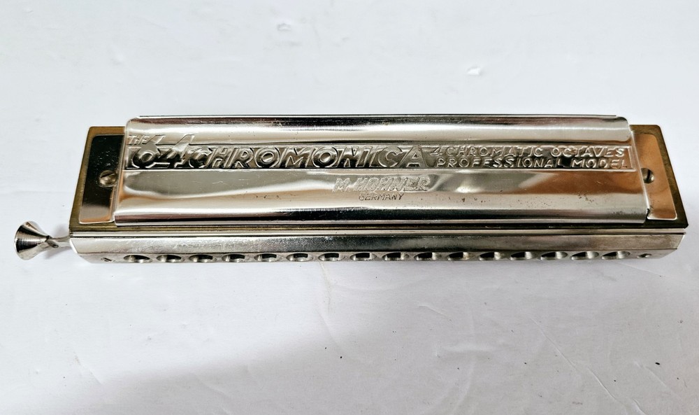 Vintage Hohner 64 Chromonica 4 Octave Pro Model Harmonica w/Tortoise Shell Case