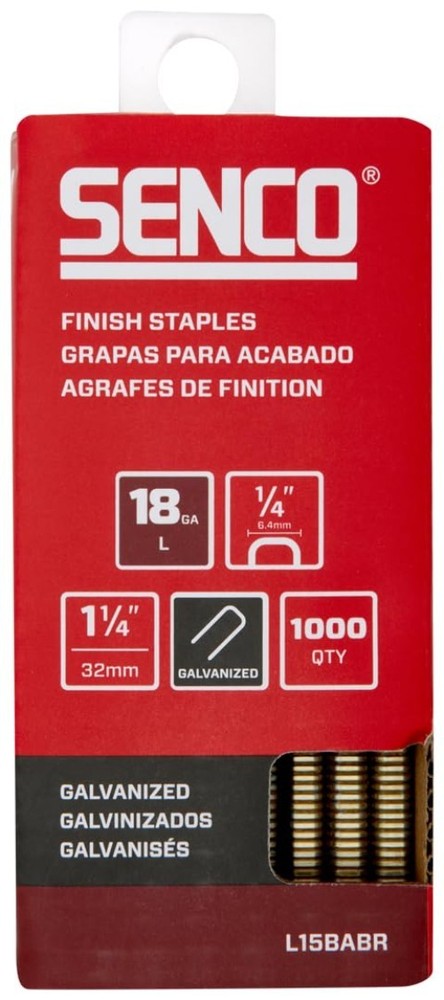 Durable 1-1/4" Crown Finish Staples - 1000 Count Galvanized for All Projects