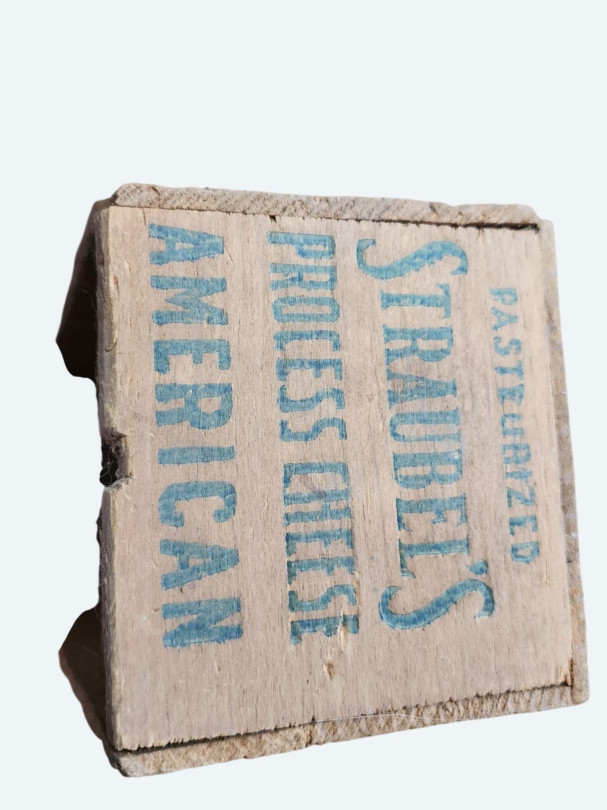Vtg Straubels Wooden 5 Lb American Cheese Box Green Bay Wisconsin Rustic Decor