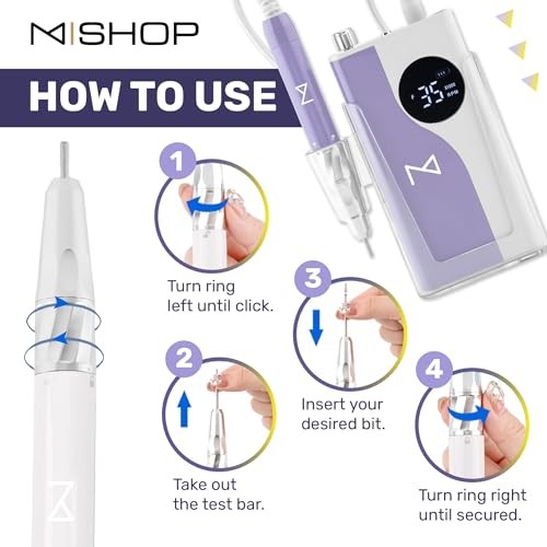 M Ying Yang YY-B Brushless Nail Drill 35K RPM Wireless Violet