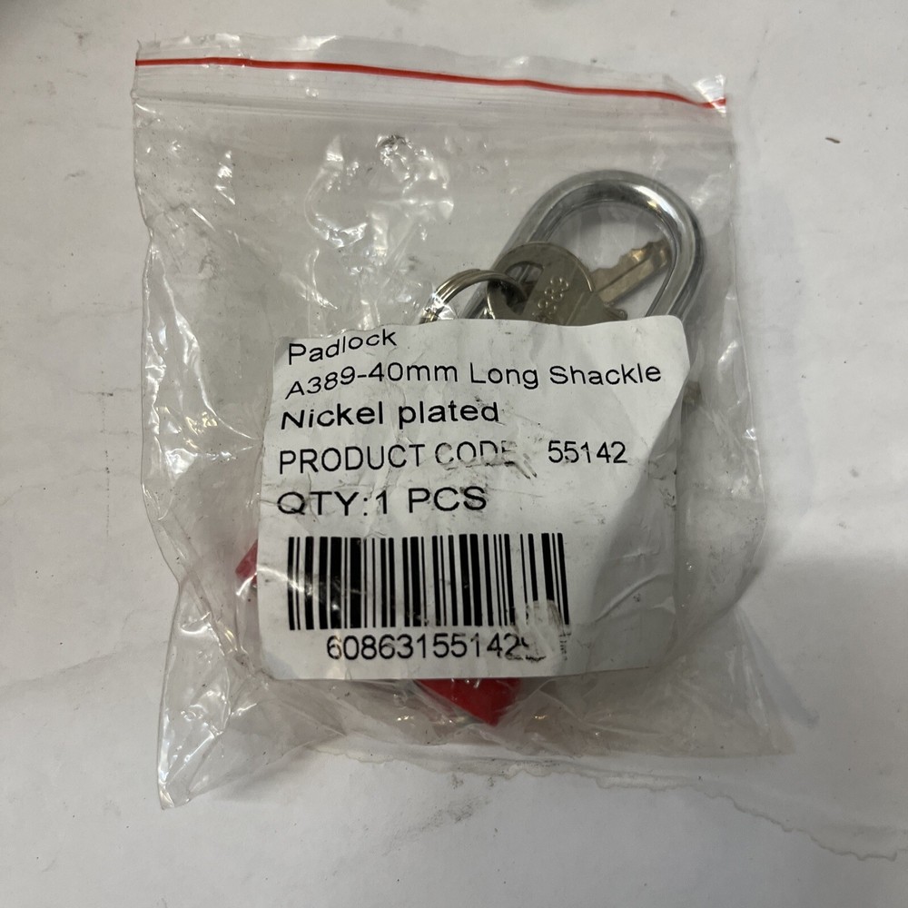 Padlock 40mm Long Shackle Qty 1