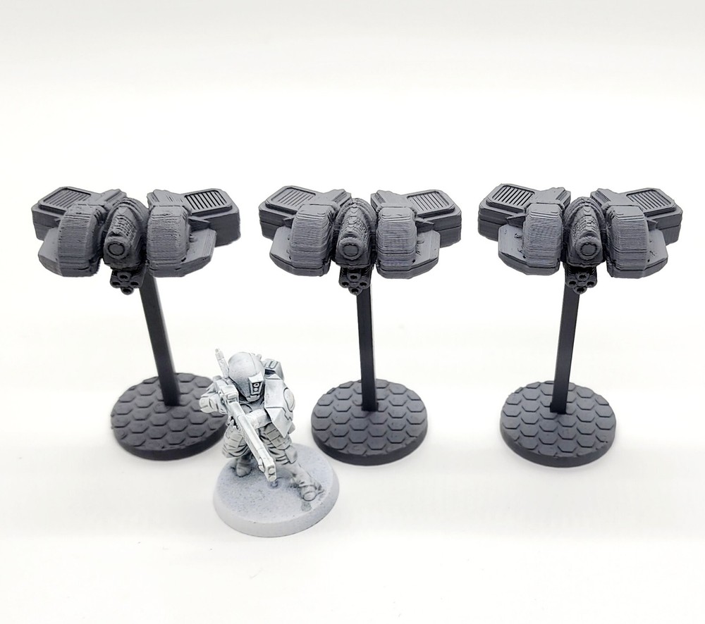 3d Printed Miniatures Gunhawk War Drones 40K Proxy Terrain for Tabletop Gaming