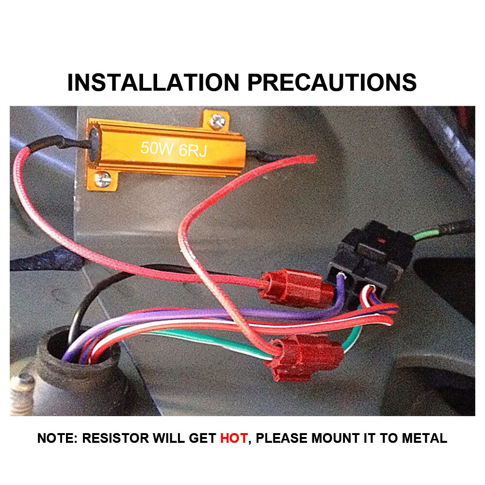Dos resistencias de carga de 50W 6ohmKit Stop Flicker Error Code y CANBUS Fix