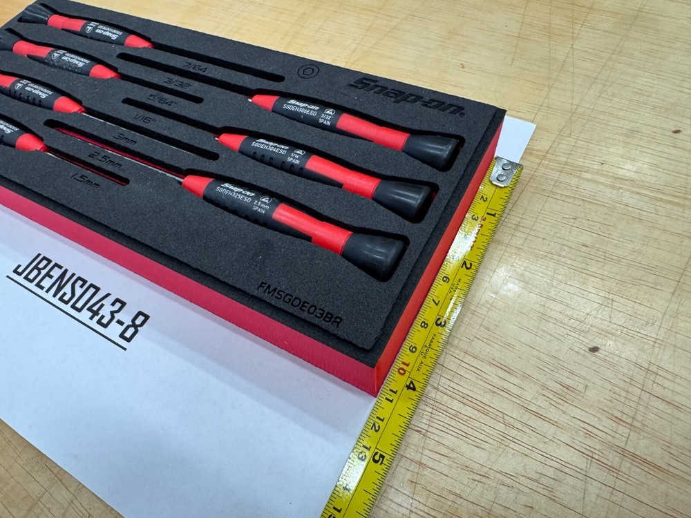 Snap-on Tools NEW 7pc Electronic Mini Hex Screwdriver Foam Set SGDEH70ESDFR