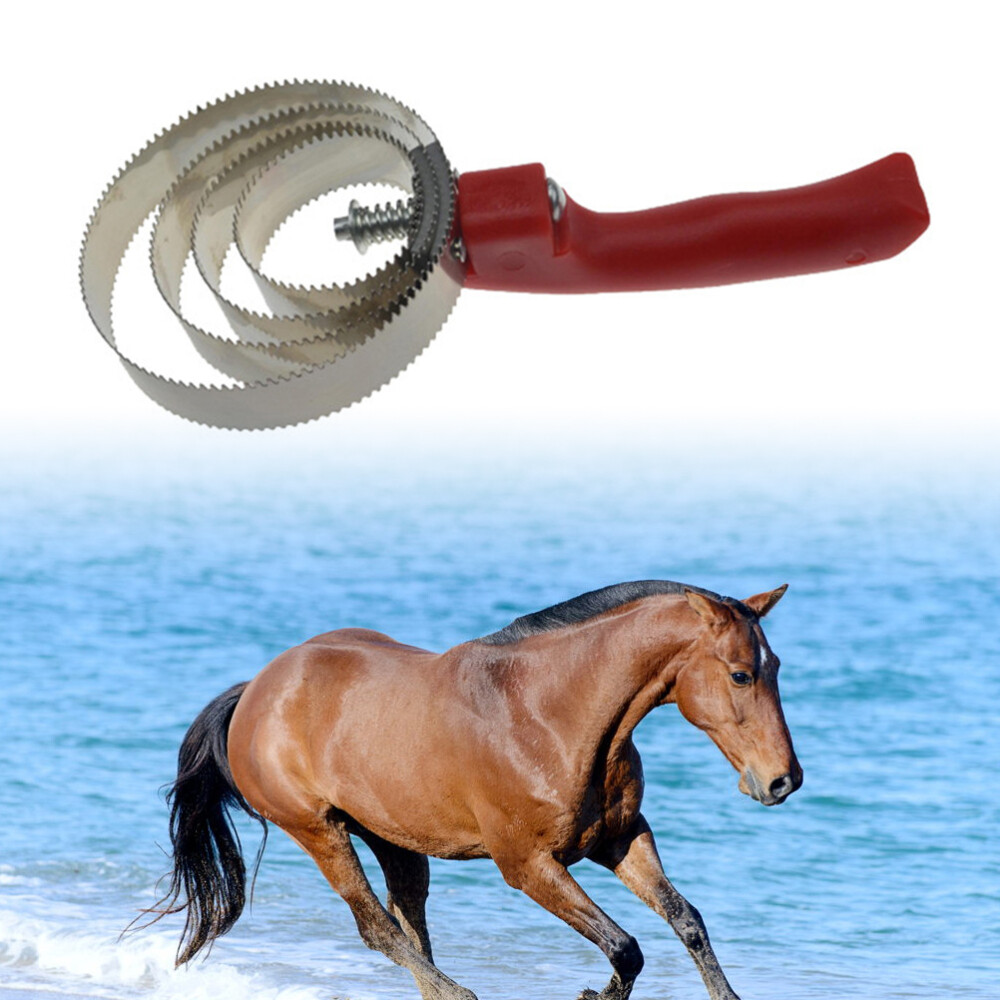 Barn Stable Fourth Ring Stainless Steel Grip Spring Curry Comb Random Color