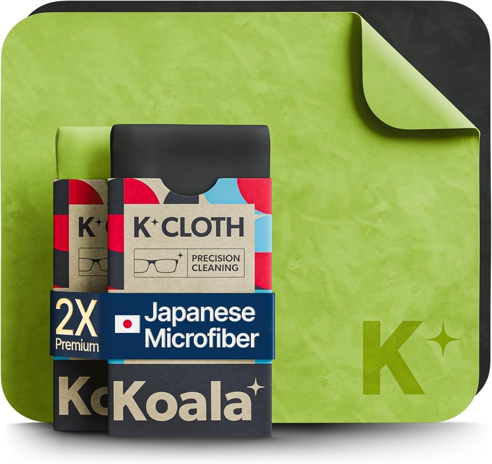 Eco-Friendly Koala Lens Cleaning Cloths: Reusable & Washable Microfiber, 2 Pack