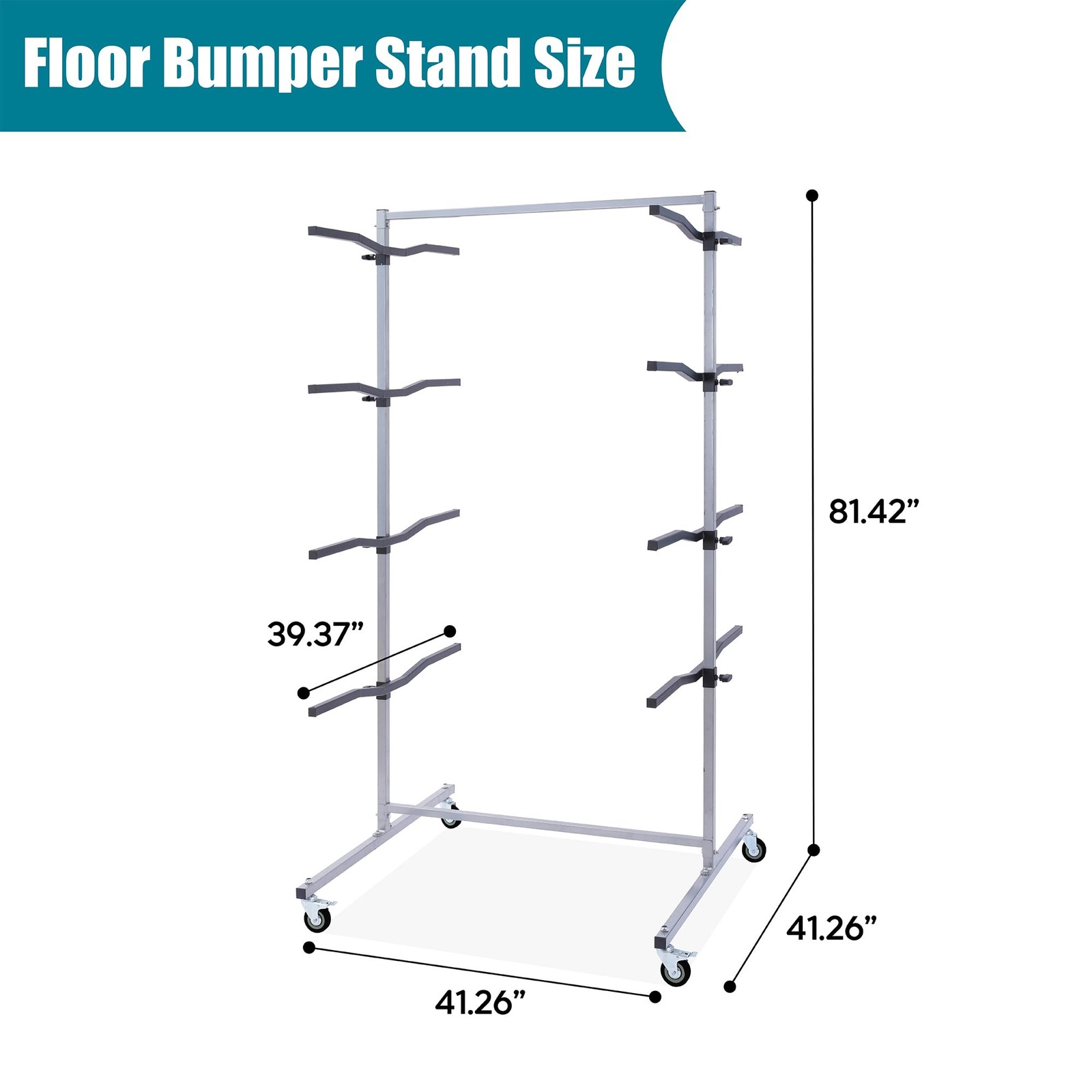 Floor Mobile Bumper Storage Rack,Heavy Duty Double Sided Bumper Storage Rack