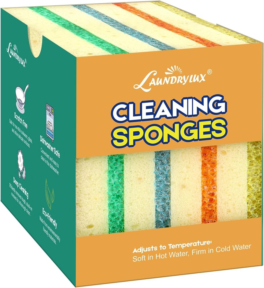Scrub Sponge, Dual-Sided Temperature-Responsive Scrubber - Non-Scratch