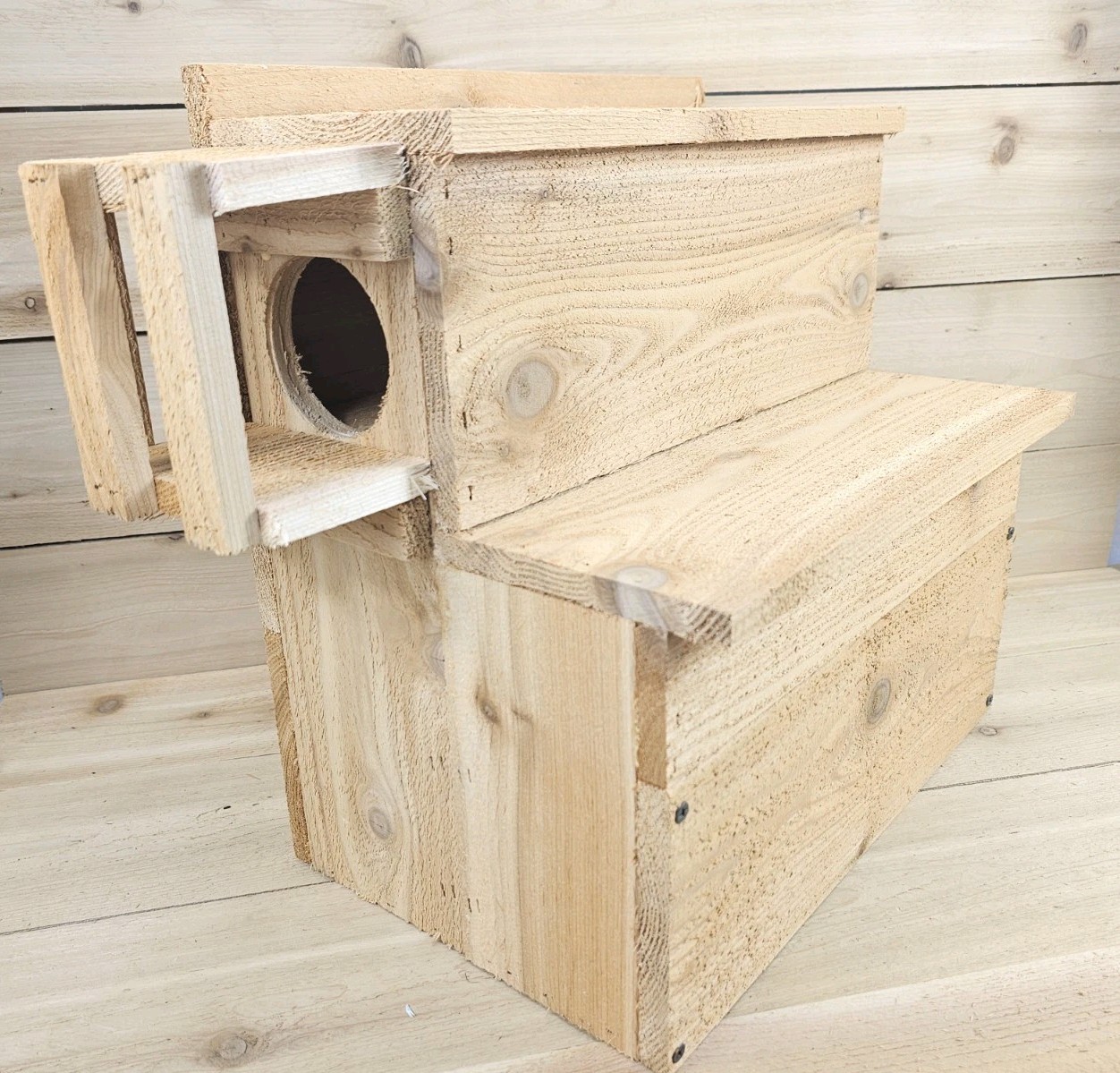 Squirrel House Nesting Box Bird Nature Animals Safety Wooden Cedar Handmade USA