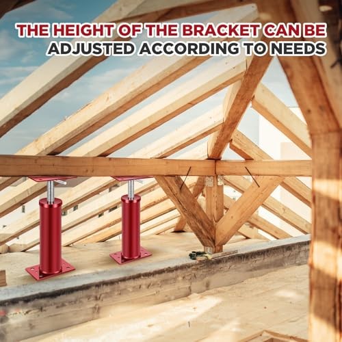 Pack Adjustable Jack Post Height Range, Basement Floor House 12"-16" 2 Red