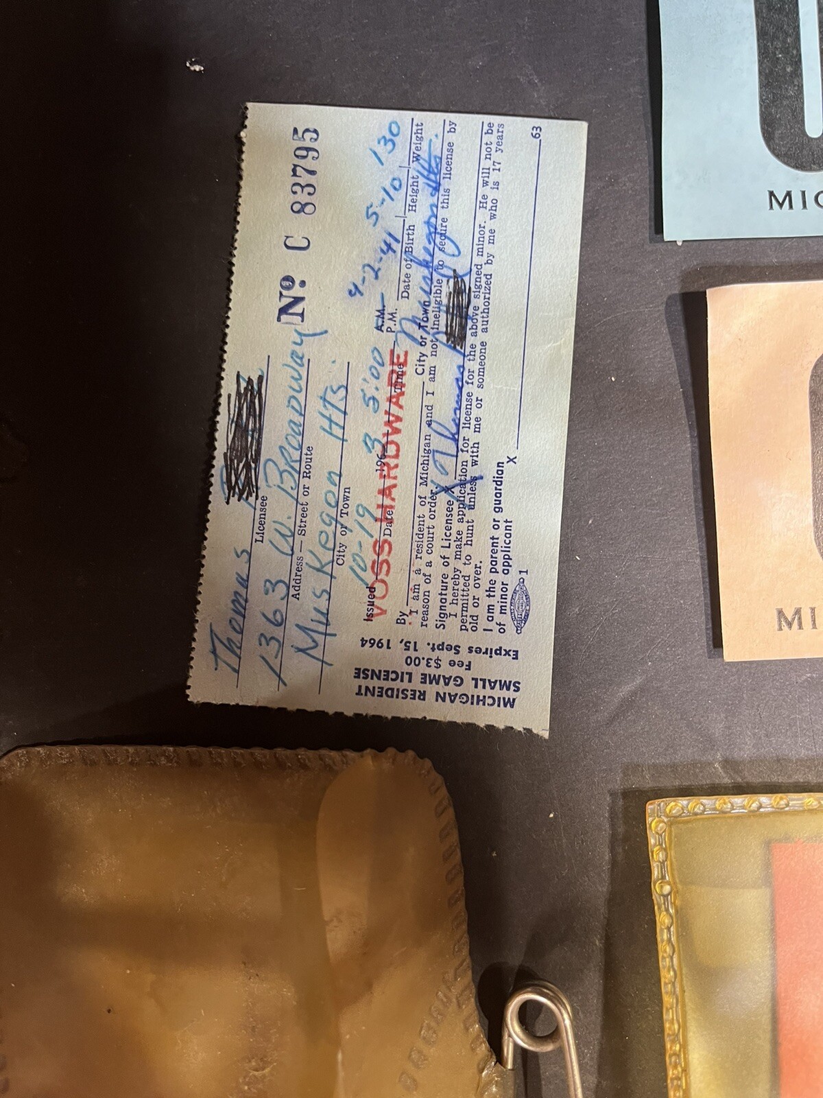 1963@1975 Michigan Hunting Licenses Wit Holders And Hunting Guide