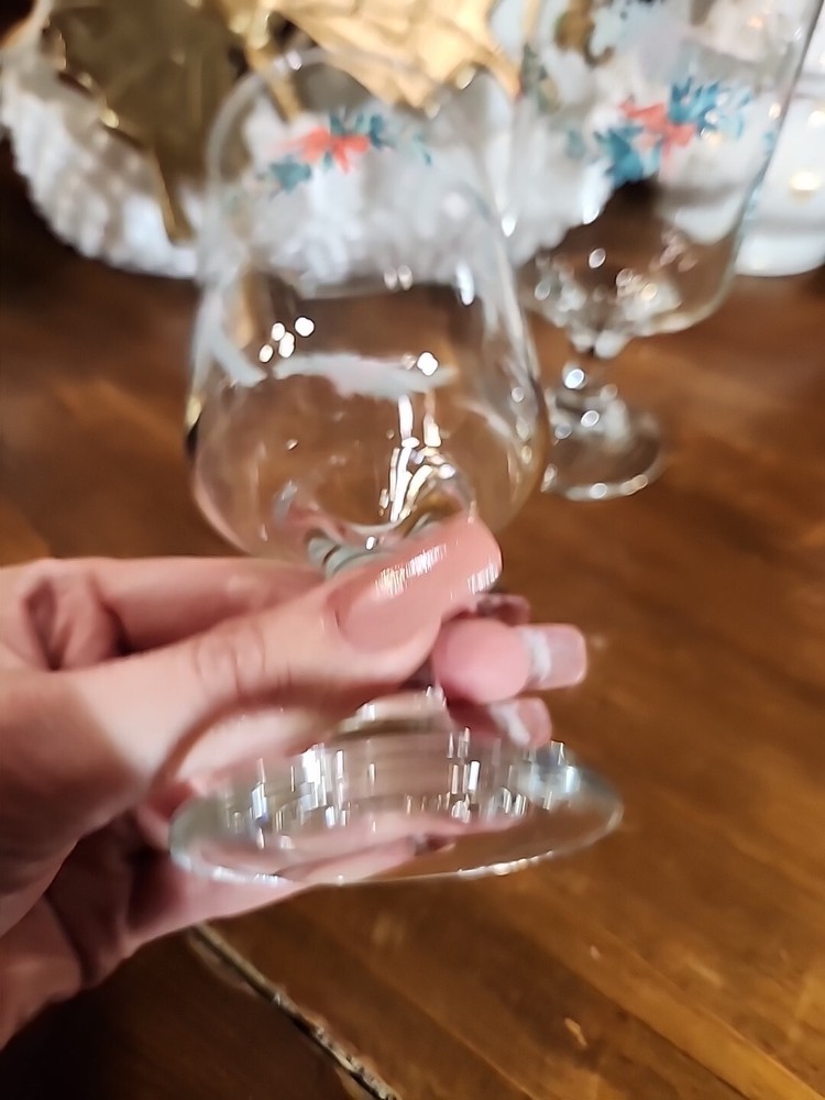 2 Christmas Pfaltzgraff Heritage 6" Stemware Drinking glass