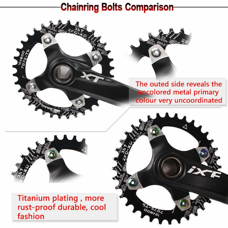 KRSEC MTB Chainring Bolts Road Bike Single/Double/Triple Speed Screws 4/5PCS US