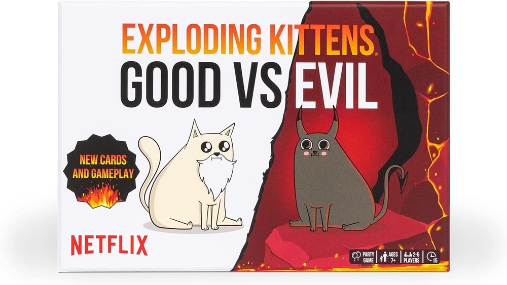 Exploding Kittens Good vs. Evil – 2-6 Player Card Game + Playmat (New Sealed)