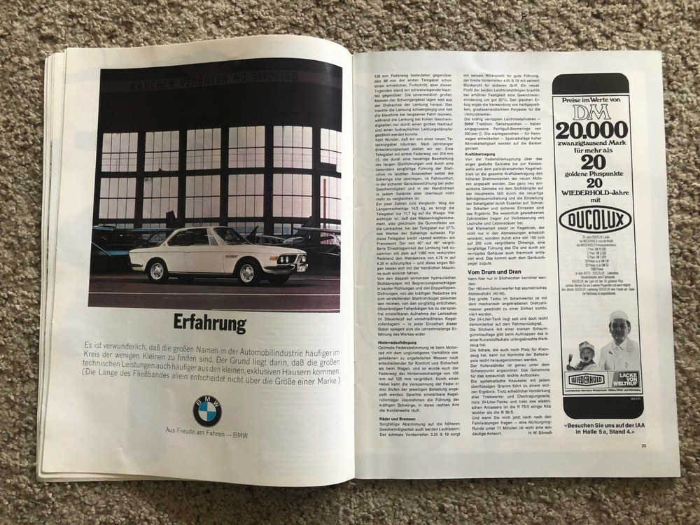 Oct. 1969 BMW Journal large catalogue.