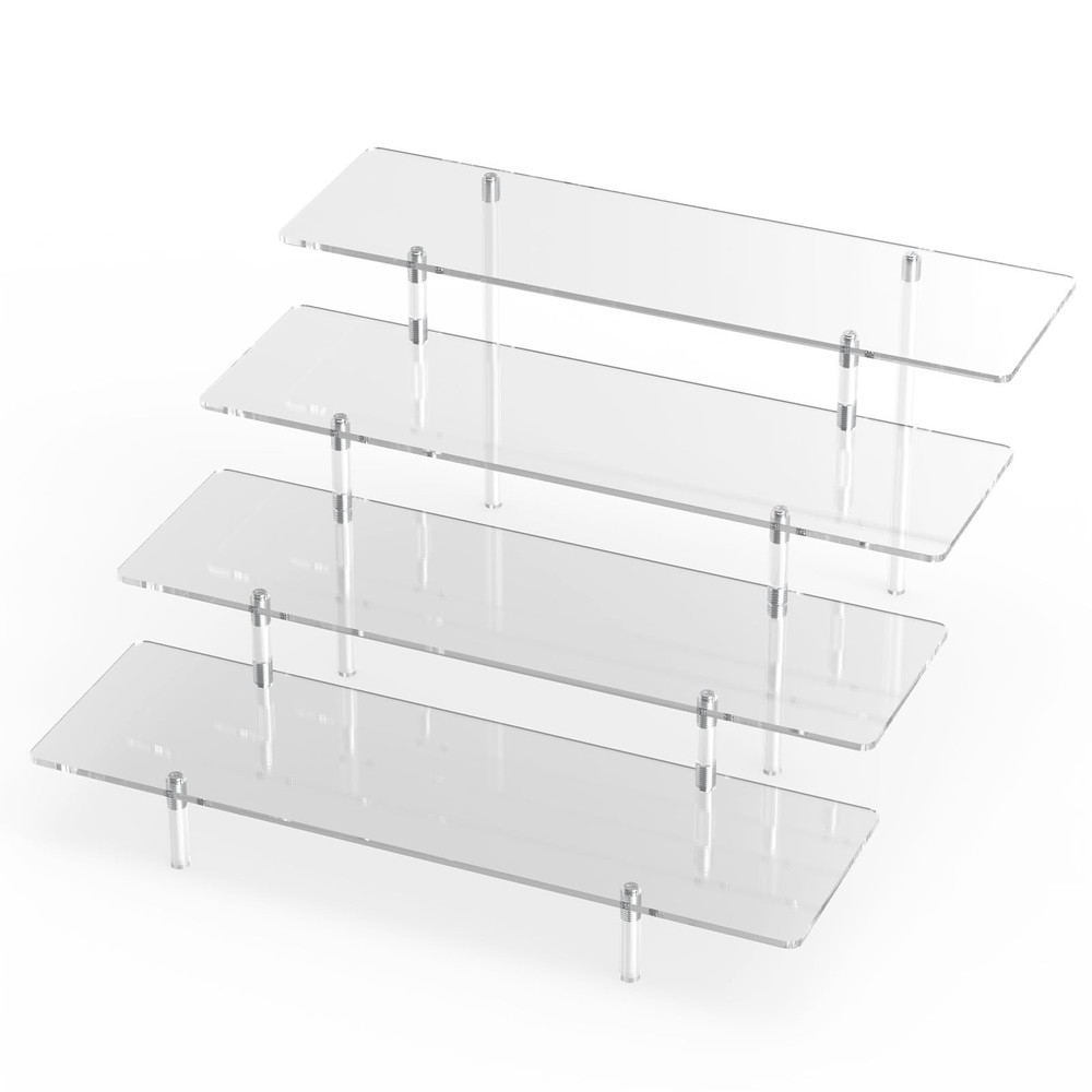 Acrylic Display Riser Stand Shelf Clear 4 Tier Cupcake Stand Perfume Display ...