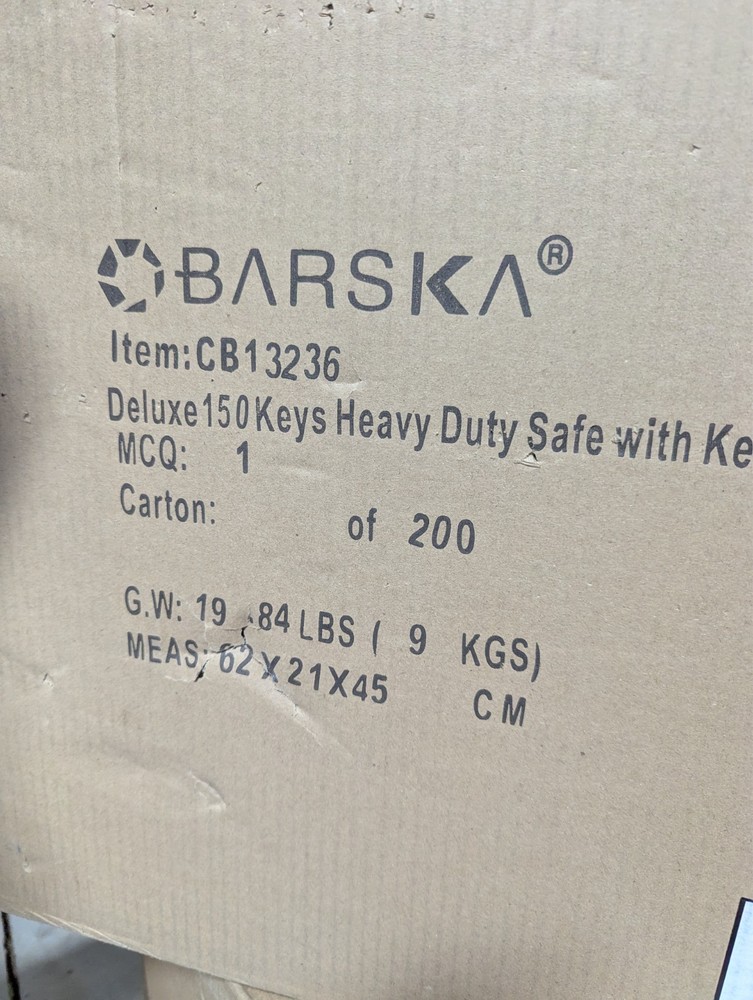 new Barska 150 Keys Adjustable Key Lock Box Grey