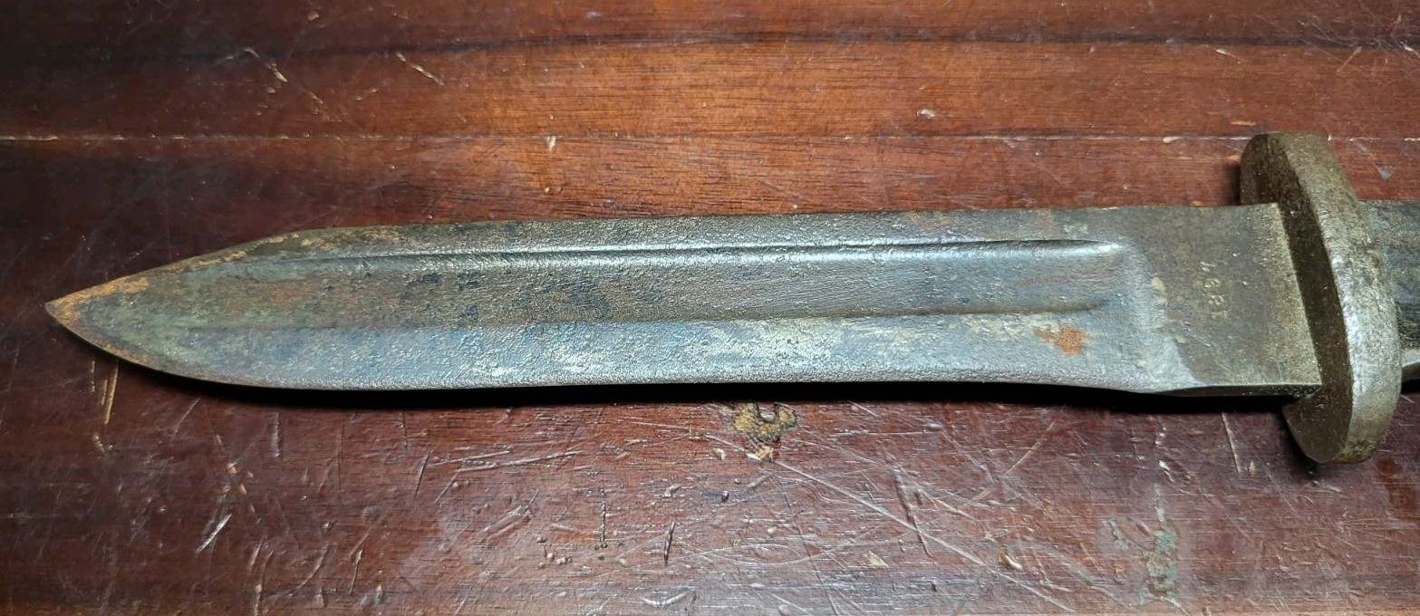 PRE WWI US M1892 KRAG / JORGENSEN BAYONET - DATED 1897 Made Into Trench Knife