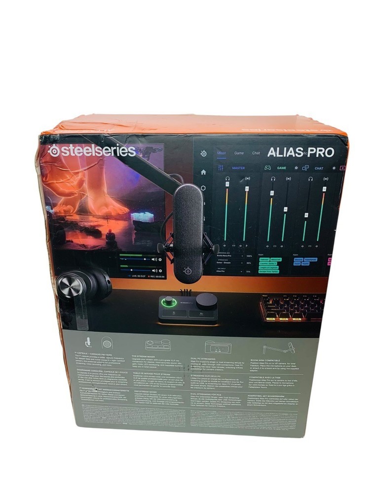 SteelSeries Alias Pro Combo Desktop Microphone Includes Accessories(READ)