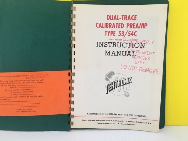 Tektronix Type 53/54C Plug-In Unit Instruction Manual 