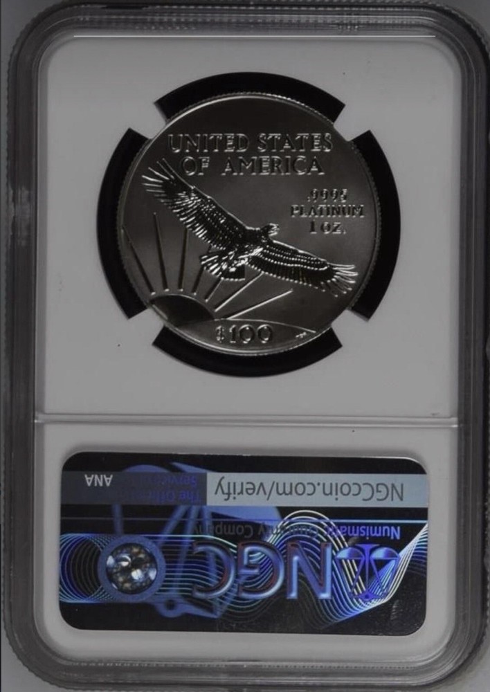 2002 $100 MS70 American Platinum Eagle NGC