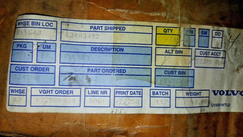 VOLVO PULLEY # 63483492