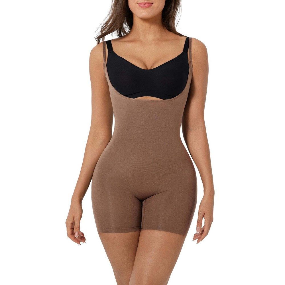 Seamless Sculpting Open Bust Shaper - Brown